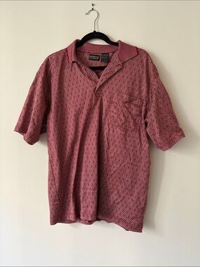 Classic Men's Patterned Polo Shirt in Red by